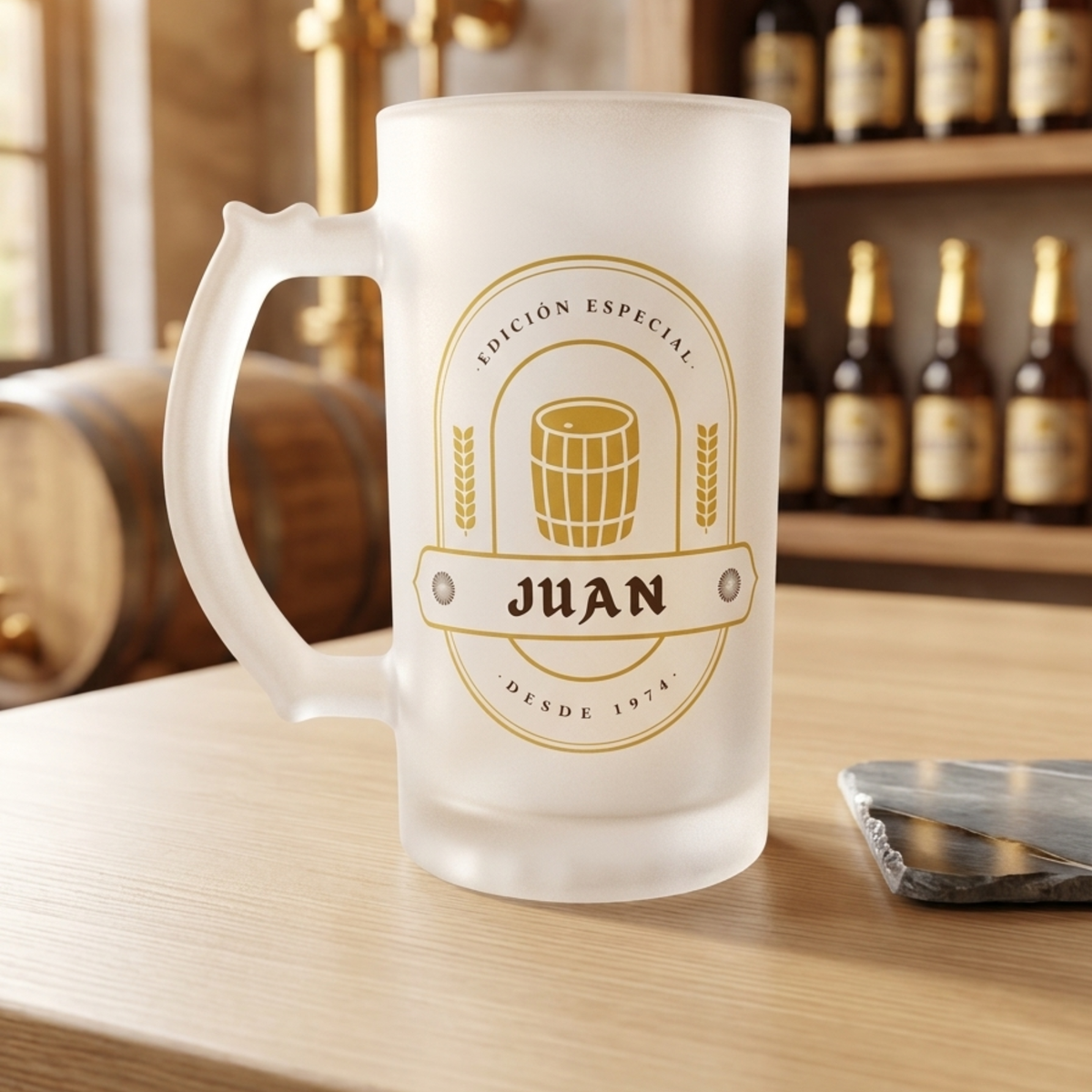 Jarra con nombre y fecha